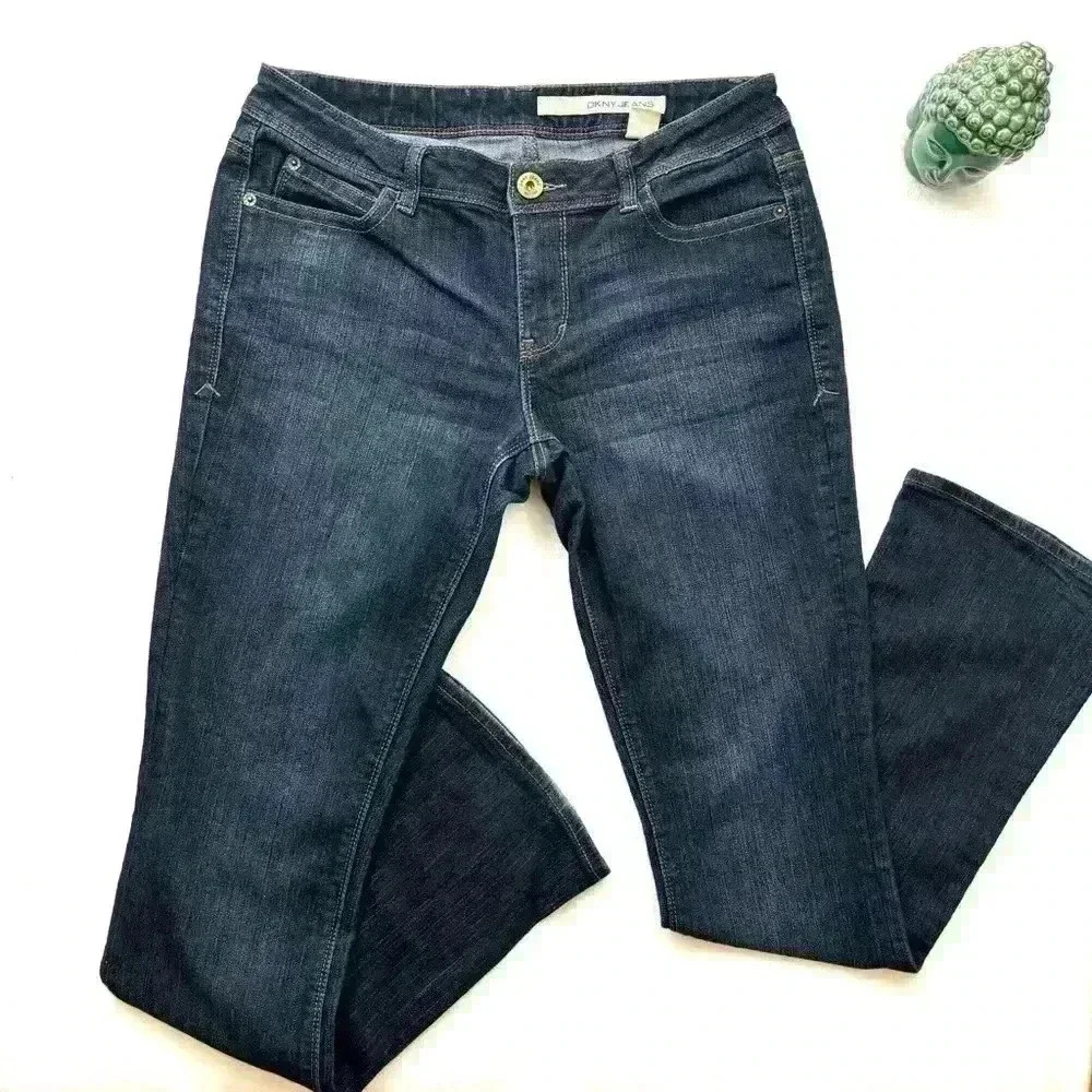 DKNY Dark Blue Flare & Wide Leg Jeans - Picture 4 of 13
